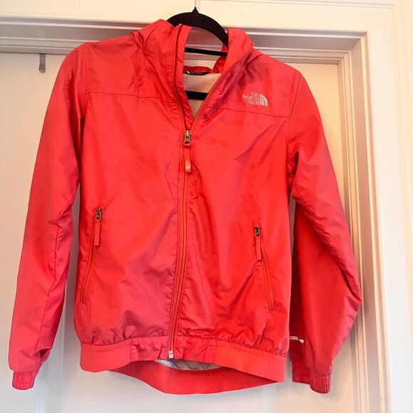 The North Face Girls Jacket Size L Pink Windbreaker Full Zip Outdoors Hooded - Picture 5 of 6